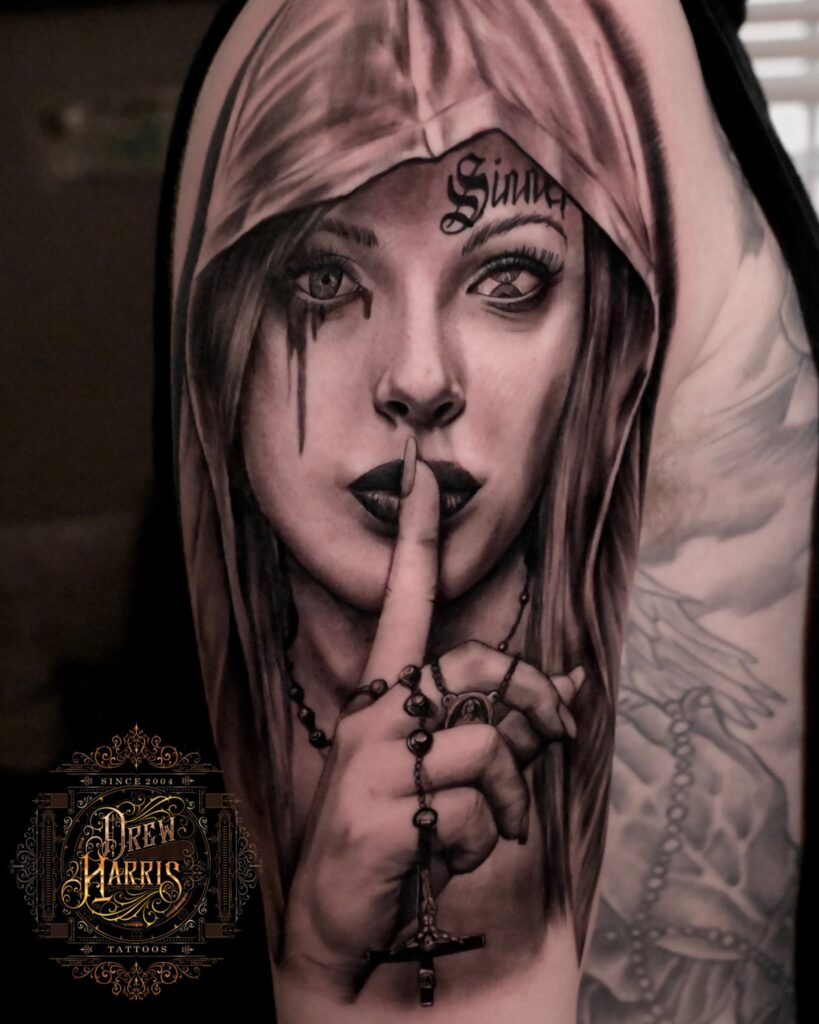 Tattoo By: Drew Harris West Chesters Black and Grey realism Specialist