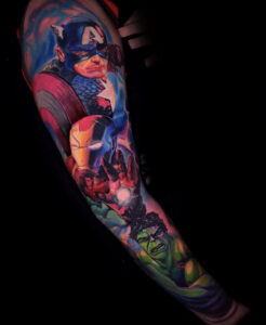 Tattoo By: Will Pollock Neon color, and Color realism artist