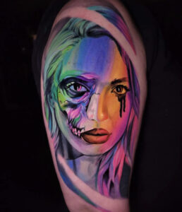 Tattoo By: Will Pollock Neon color, and Color realism artist