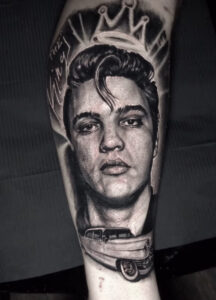 Elvis Tattoo by John Black at Double Diamond Tattoos in West Chester