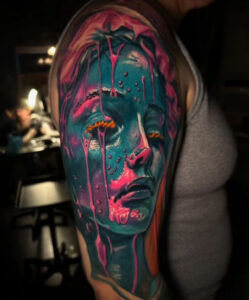 Dripping Neon Tattoo by Will Pollock at Double Diamond Tattoos in West Chester