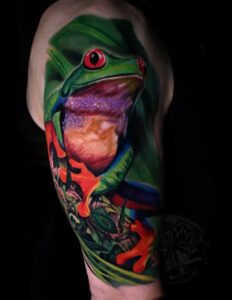 Frog Tattoo by Will Pollock at Double Diamond Tattoos in West Chester